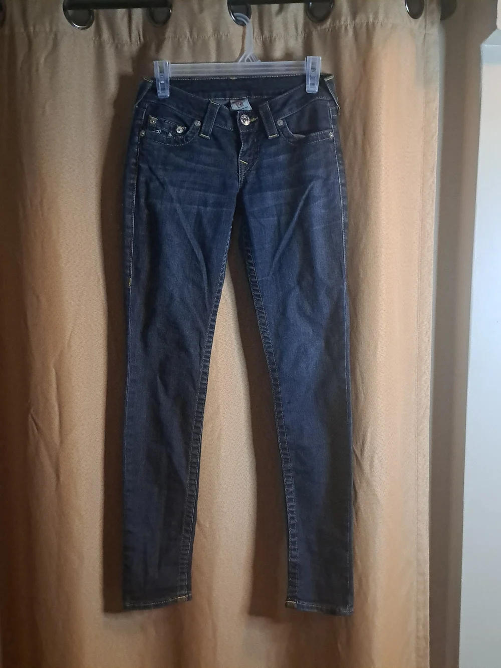 Vintage True Religion Dark Blue Denim Skinny Jeans - Label Detail Y2K - Picture 2 of 9
